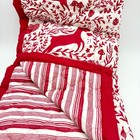 Holly   Moss Full queen Quilt Red White Christmas Woodland Animals Holiday Set
