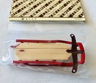 Vintage Christmas Winter Sled Red Metal Wood Concord Dollhouse Miniatures Taiwan