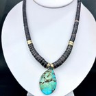 Vintage Native American S s Graduated Turquoise Heishi Necklace