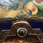 Ornate Box Enamel Courting Scene 800 Silver Italy