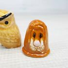 Vintage Ceramic Animal Thimble Figures Set Of 4 Owl Horse Dog Cat 1 5  Figural