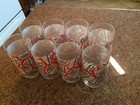 Set Of 8 Vintage Budweiser Anheuser-bushch Label Beer Glasses In Original Box