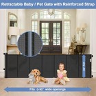 Reinforced 90 Inch Retractable Baby Gates Extra Wide Baby Gate With Reinforce   