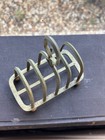 Vintage Brass Toast Rack letter Holder - Spade Handle