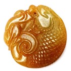 H 5 4 Cm Old Chinese Jade Hand Carved Fish Boy Necklace Pendant Gift Collection