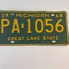 1968 Michigan Plate Pa1056 Great Lakes State Fair To Good Condition