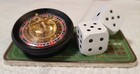 Casino Themed Desk Clock - Metal - Dice - Roulette Wheel - Craps Table - 4  X 2 