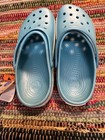 Crocs Crocband Clog  Sky Blue  w White Sole Stripe Sz Mn 9 Wmn 11  Nwts 