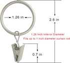 Weekseight 40 Pack Matte Silver Curtain Rings With Clips  Curtain Hooks Hangers