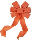 Orange Burlap Ribbon Wreath Bow - 10  Wide  18  Long Tails  Halloween