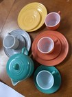 Vtg 13 Pchazel Atlas Childs Dish Set Little Hostess Tea Party Bright Milk Glass