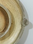 Studio Art Pottery Brie And Cracker Or Chip And Dip Platter Signed Brown Tan