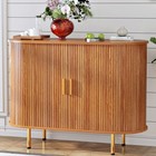 Storage Buffet Cabinet Fluted Roller-door Sideboard Bar Cabinet 2 Sliding Doors