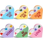 6 Pcs Valentines Day Decorations Candy Heart Wooden Table Decor Valentine Conver