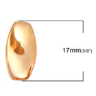 20 Glass Beads 17x9mm Orange Amber Ab Finish Smooth Oval Twist Focal