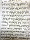 1757 London Newspaper France S Policy Against England During French   Indian War