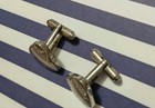 Vintage P   K  Sterling Silver  Etched Cuff Links 