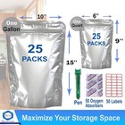 50 Pcs Mylar Bags For Food Storage With Oxygen Absorbers Resealable 9 Mil Silver