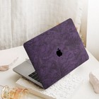 Carved Purple Flower Pu Leather Case For Macbook Neo 13 M5 Air 15 Pro14 16 12 In
