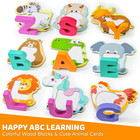 Animal Alphabet Flash Cards  Wooden Letter Puzzle  Educational Abc Learning Toys