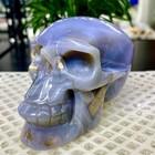 465g Natural Agate Carved Crystal Skull Realistic Crystal Healing