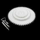 Fenton Silver Crest Three Tier Ruffled Milk Glass Tidbit Serving Tray Party Vtg