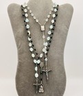 Vintage Rosaries Catholic Lot Of 3 Rosary Prayer Necklaces Gothic Italy Sterling