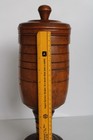 Antique 18th   19th Century Large Turned Treen Wassail Bowl W  Lid  14  
