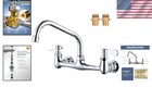 Commercial Wall Mount Kitchen Faucet 8  Swivel Brass Chrome Dual Handles