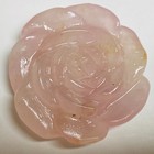 2  Natural Pink Crystal Rose Flower Quartz Hand Carved Crystal Reiki