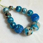 Lot Of 12 Antique Czech Or Venetian Foil Glass Beads Not African Trade