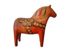 Dala Horse Antique Swedish Folk Art Hand Painted Carved Folk Art Patina Superb