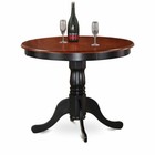 Cherry Black 5 Pc Wood Dining Set Round Table 4 Padded Chairs Kitchen Dinette