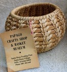 Vintage Papago Split Stitch Basket Original Tag Mary Baca