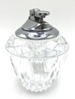 Vintage Lighter Crystal Cut Clear Glass Bottle Table Round Bottle Lighter