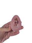 Pink Frosted Glass Egg Shaped With Etched Cats And Butterflies Easter Vintage