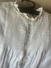 Vintage Slip Dress White Sheer Embroidered Pleated Lace Toddler Dress     cotton