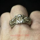 Collection Ancient China Tibet Silver Carving Lovely Frog Statue Ring Decoration