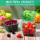 100 Pcs Pint Size Plastic Berry Baskets Boxes Green Strawberry Basket With Open 