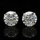 6 00 Ct Round Cut Vvs1 d Lab Created Stud Earrings 14k White Gold 9mm Push Back