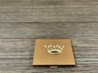 Vintage Gold Tone Mirror Powder Compact  Perfune Compact With Carrying Pouch