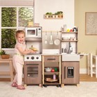 Midtown Mod Wooden Play Kitchen Set Lights Sounds Kids Pretend Toy