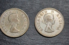 1954 And 1955  2 1 2 Shillings South Africa Silver Coins - Two Coins - Ev-c2