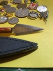 Junk Drawer Coins Lot Damascus Boot Dagger Knife Beer Keychain Look Estate Sale