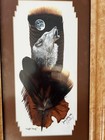  night Song feather Collage Janet Leroy 2003 Signed Original Framed Mixed-media