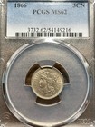 1866-p Three Cent Nickel 3cn Pcgs Mint State 62 Ms 62