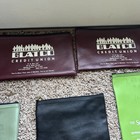 Lot Of  9 Vintage Bank Bags Vinyl 1 Canvas With Embroidery Of Bank Name