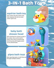 Bath Toys For Kids Bath Shower Head Sprayer Bathtub Squirts For Ages 4 5 6 7 8 Y