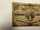 1863 Fractional Currency 3 Three Cents Paper Note Bill 3rd Issue Washington