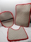 3pc Red Faux Fur Bath Mats And Toilet Lid Cover Bathroom Rugs Set New